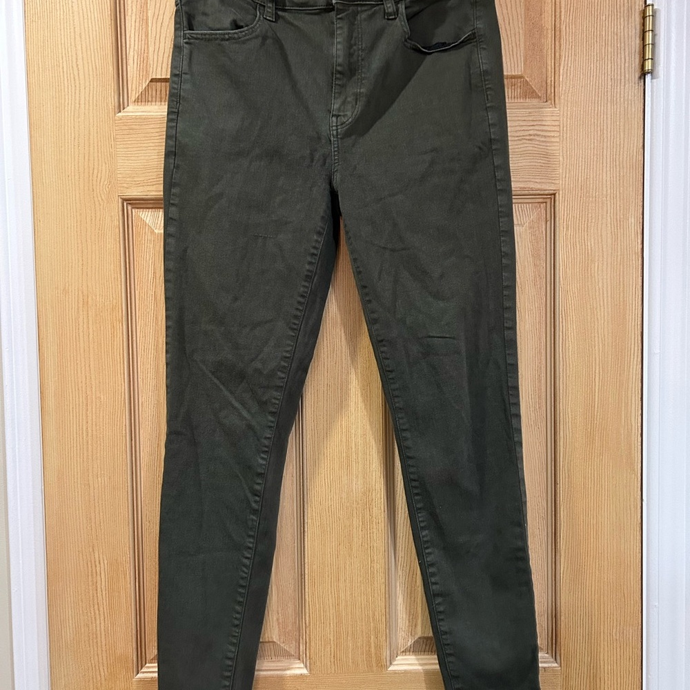 American Eagle Outfitters Men's Dark Green Skinny Jeans